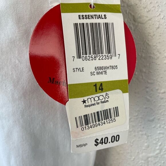 NWT Style & Co white Stretch Capri Pants Size 14 - Picture 4 of 7